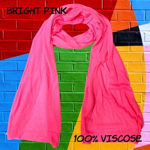 Going Retro - lange sjaal - felle kleur - bright pink fel roze - 170 x 45 cm - viscose - volwassenen jeugd kinderen - unisex - casual feest carnaval festival