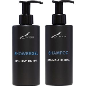 Douchepakket Hammam Herbal - Showergel + Shampoo - 300 ml per fles - bodycare - luxe fles - set van 2 stuks - Cadeau