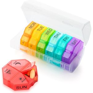 Wekelijkse pillendoos, 4 keer per dag, grote pillendoos, 7 dagen dagelijkse pillendoos met 28 extra grote compartimenten, draagbare reispillencontainer, grote medicijndoos voor vitaminesupplementen (wit)