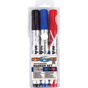 Whiteboard Stiften Kleuren 3-Pack dikke punt - Markers Whiteboard Stiften Zwart - Blauw - Rood