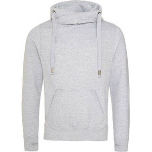 Cross Neck Hoodie  Unisex  Normal fit Heather Grey maat S
