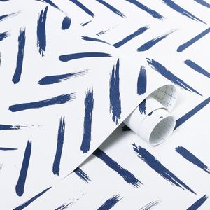 Inovra ® Modern Zelfklevend Waterdicht Behang in Blauw-Witte Strepen voor Interieurdecoratie