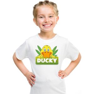 Ducky de eend t-shirt wit voor kinderen - unisex - eenden shirt - kinderkleding / kleding 110/116