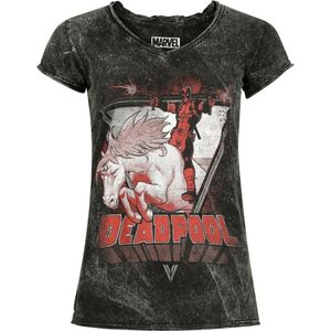 Deadpool Deadpool - Unicorn Dames T-shirt - donkergrijs - S