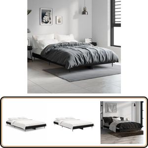 vidaXL Bedframe Zwart 120x190 cm - Stijlvol & Duurzaam Bedframe - Zwarte Bedframe - Houten Bedframe - Tweepersoons Bedframe - King Size Bedframe