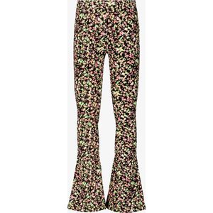 TwoDay flared meisjes broek zwart met bloemen - Maat 92