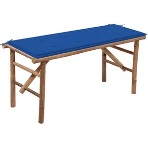 vidaXL - Tuinbank - inklapbaar - met - kussen - 118 - cm - bamboe