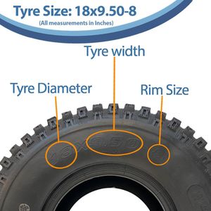 18x9.50-8 Knobby ATV-banden, ATV Quad trailerband Wanda 18 950 8 banden, set van 4