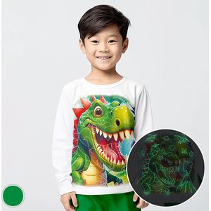 Grote T-REX - Glow-in-the-dark pyjama - groen - maat 98-104 - 3 jaar - 100% katoen