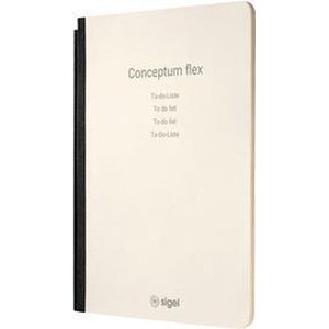 Sigel - notitieschrift - A5 - Conceptum Flex - chamois - 80 grams papier - to-do-list - 4 talig - 92 pagina's - softcover - SI-CF221