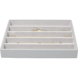 Pebble Grey Classic Chain Layer Medium Jewellery Box - Stackers