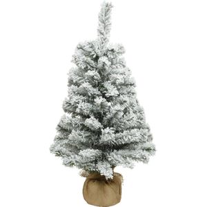Kunstboom/kunst kerstboom met sneeuw 75 cm - Kunst kerstboompjes/kunstboompjes - Kerstversiering