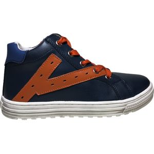 Naturino -Snip High - mt 28 - veter rits hoge lederen sneakers - navy orange