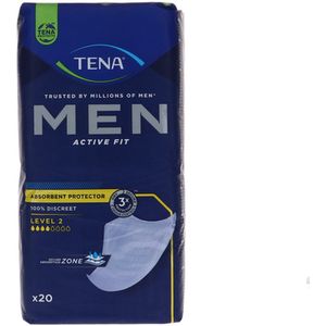 TENA - Men Active fit Level 2 - Dameshygiëne - 20 Stuks - Voordeelbundel met 3 Verpakkingen