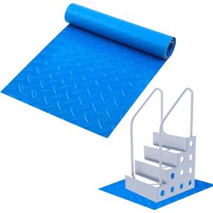 36 Inch Zwembadladdermat - Beschermende Ladder Mat voor Zwembad met Antisliptextuur (Blauw 24 x 91 cm) Washing Machine