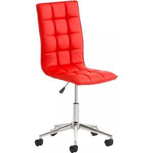 In And OutdoorMatch Bureaustoel Tyra - Rood - Kunstleer - Ergonomische bureaustoel - Op wielen - Voor volwassenen - In hoogte verstelbaar