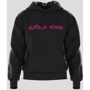 Björn Borg Essential 3 Trui Met Capuchon Dames Hoodie - Maat L - Zwart - Vrouwen Trui