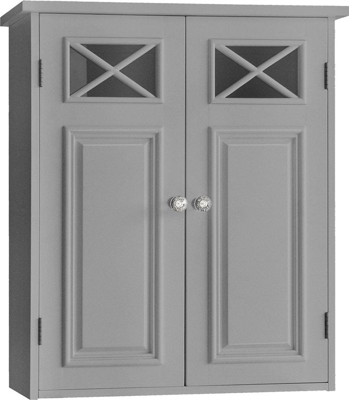 Teamson Home - Dawson - Badkamerkast - Grijs - Hout - 2 Deuren en Plank