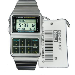 Casio horloge DBC-611-1DF Data bank, 5 alarms, dual time, calculator