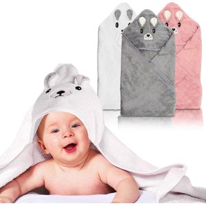 Babyhanddoeken met capuchon, 3 stuks, 80 x 80 cm, babyhanddoek, capuchon, gepersonaliseerd, babybadhanddoeken voor pasgeborenen vanaf 0 maanden tot 2 jaar