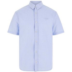 Guess - Ss Seersucker Shirt - Wit Marineblauw - T-shirt