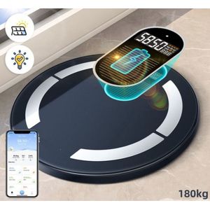 Smart Lichaam Digitale Weegschaal Zonne-En Lichtenergie Oplaadbaar Slimme Weegschaal Balans Bio-Impedantie Lichaamsvet Meter Weegschaal BMI