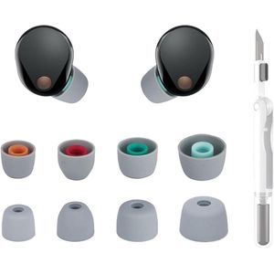 Allecto Plus - Oordopjes voor Bluetooth in-ear hoofdtelefoon, 4 paar + reinigingsset - Wit.