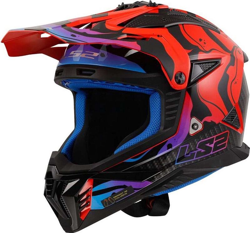 LS2 - MX708 Fast II - Offroad Helm - Zwart/Rood