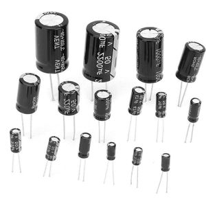 Electrolytic Capacitor Kit - 150PCS, 50V 1uF to 2200uF, Assorted Black Set with Resistor Labels