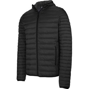 Kariban Heren Lichtgewicht Hooded Down Jacket (Zwart)