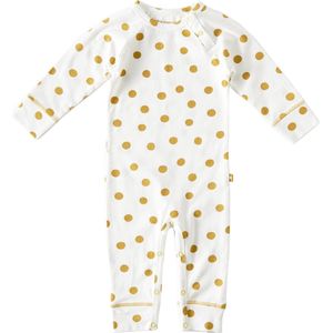 Little Label Babysuit - big dots caramel