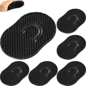 6 stuks - Draagbare handkam voor heren - Vinger- en handpalmkam - Badborstel - Draagbare zachte zakhaarborstel - Hoofdhuidmassageborstel - Geschikt voor thuis, op reis en huisdieren (zwart)