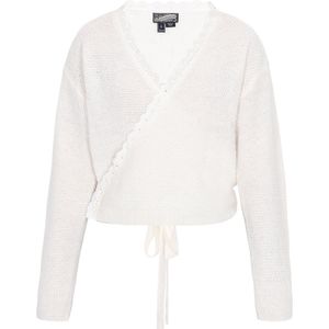 DreiMaster - Vintage - Gebreid Vest - Offwhite - V-hals - Lange Mouw
