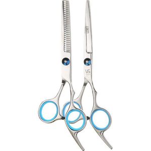 Uitdunschaar en Knipschaar - Professionele RVS Kapper Scharenset - Ergonomisch - Effileerschaar en Coupeschaar - kappersset