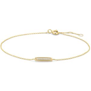 9NBG-0961 – New Bling - 14K geelgouden armband – met zirkonia – elegant design - 18cm