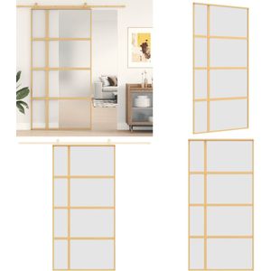 vidaXL Schuifdeur 102,5x205 cm mat ESG-glas en aluminium goudkleurig - Schuifdeur - Schuifdeuren - Schuifdeursysteem - Schuurdeur