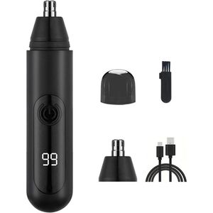 Neustrimmer Mannen En Vrouwen - Neushaartrimmers - Voor Gezichtsbeharing - Waterbestendig En Draagbaar - 1 Stuks - Voor Thuis En Reizen Zwart