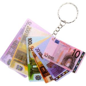 Lg-imports Sleutelhanger Eurobiljetten 6,5 X 4 Cm 6-delig