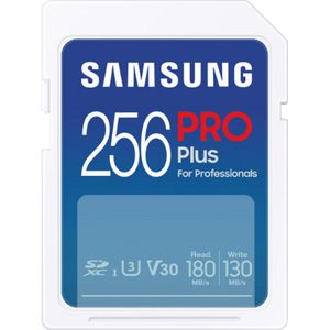 Samsung PRO Plus 256GB SDXC Geheugenkaart – 180MB/s Lezen, 130MB/s Schrijven – Betrouwbare Opslag voor Professionals​