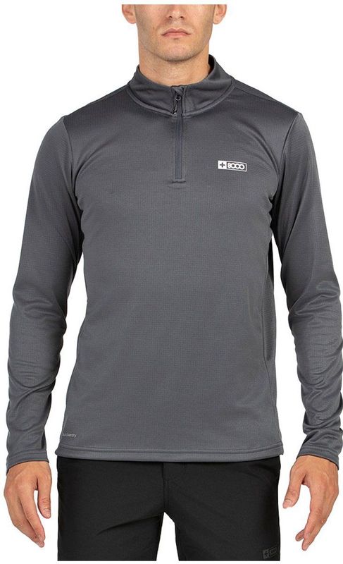 8000 - Portu - T-shirt - Lange Mouw - Met Halve Rits - Polyester-Elastaan