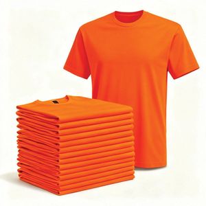 Heren T-shirt Oranje - 10 stuks - Goede pasvorm - Basic Blanco Shirt -10 pack -Regular fit - 100% Katoen - Comfortabel - Gildan