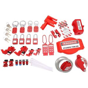 Circuit Lock Kit - Colorfast Easy Operation - High Temperature Resistant - High Strength Electric Lockout Tagout Kit for Industrial Safety .