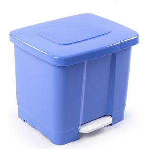 Dubbele afvalemmer/vuilnisemmer 35 liter met deksel en pedaal - Lichtblauw- vuilnisbakken/prullenbakken - Kantoor/keuken