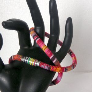 Hetty'S - Ibiza collier - van kleurrijke stof - met veelkleurige magneetsluiting - kan ook als armband