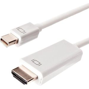 New Age Devi - Mini DisplayPort 1.1 naar HDMI 1.3 kabel - Geniet van Full HD 1080p beeldkwaliteit met onze witte kabel van 1,8 meter!