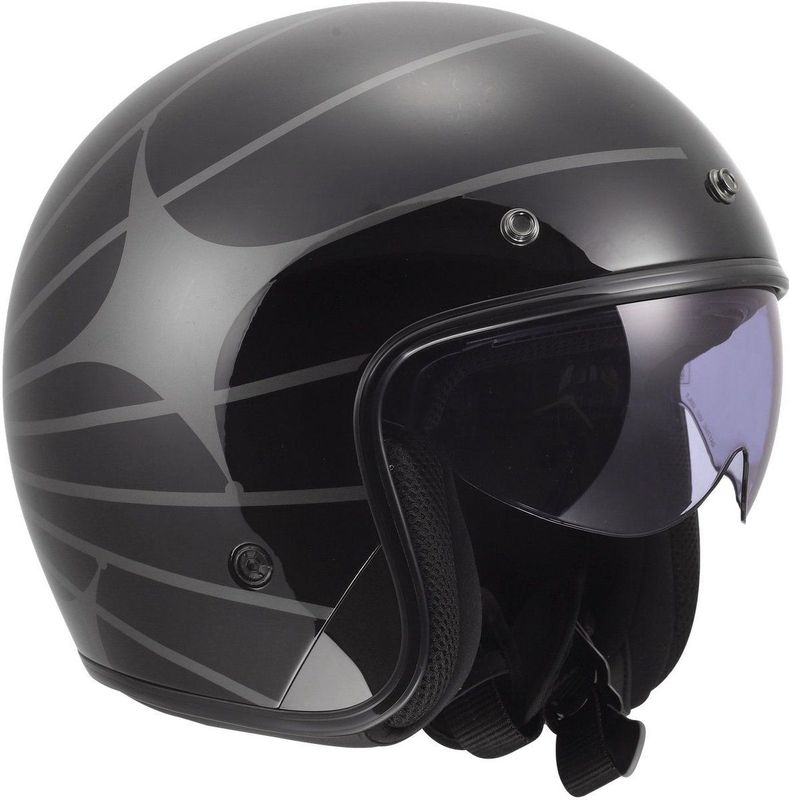 LS2 - OF601 Bob II - Jethelm - Cosmic Glans Zwart Grijs