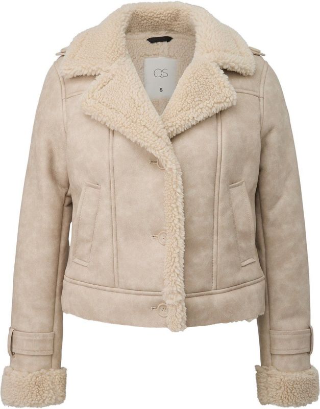 Buitenjas - Korte Pluchen Teddy Jas - Imitatieleer - Urban Touch