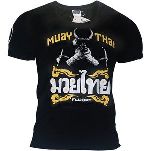 Fluory Mongkon Muay Thai Fighter T-Shirt Zwart maat XXL