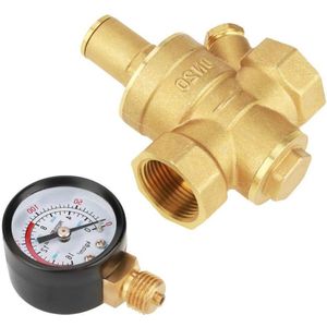 Pressure control valve Brass Adjustable pressure regulator Air compressor Regulator switch with button and meter for liquid air DN20