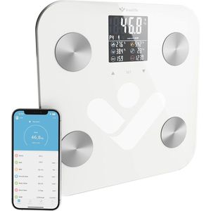 Digitale Personenweegschaal met Bluetooth en 19 Meetgegevens - LCD-Display, Tot 8 Gebruikers, Bloat